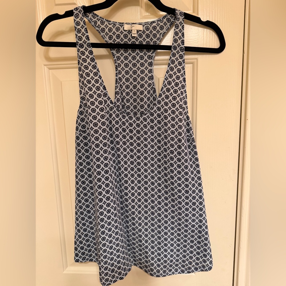 Joie Black and White Geometric Racerback Top